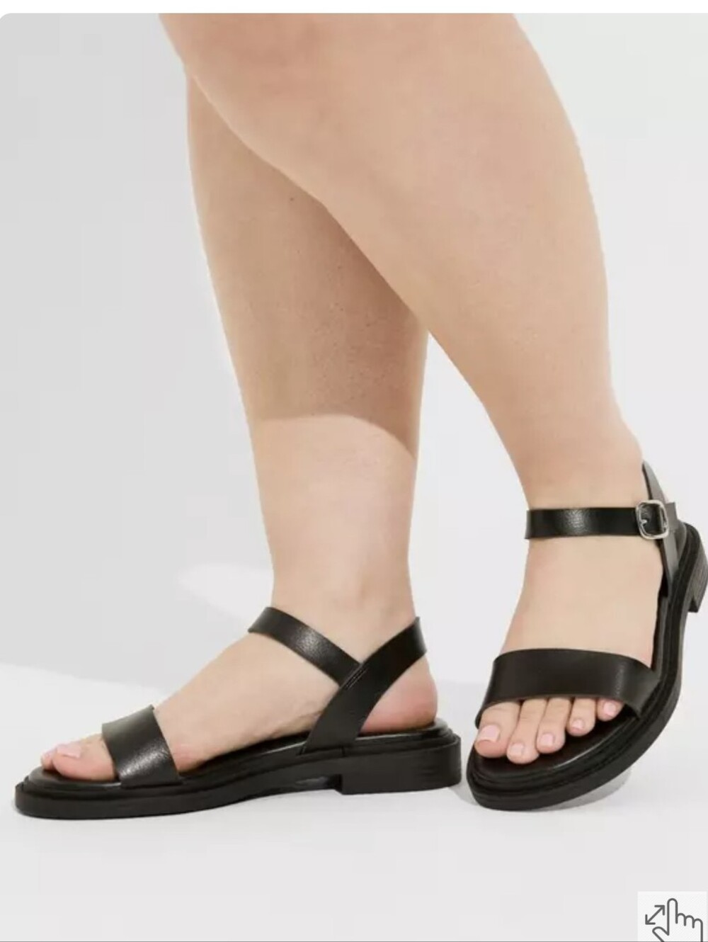 torrid Black Strappy Ankle Buckle Flat Sandals